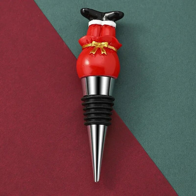 1 vnt Linksmų Kalėdų vyno kamštis Sniego senelis vyno butelio kamštis Šviežiai išlaikomas butelio dekoras Namų barai Butelių dekoratyviniai amatai