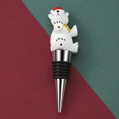 1 vnt Linksmų Kalėdų vyno kamštis Sniego senelis vyno butelio kamštis Šviežiai išlaikomas butelio dekoras Namų barai Butelių dekoratyviniai amatai