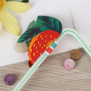 Rainbow Color σε στυλ Χαβάης 3d Fruit Styling Drinking Straw Beverage Straw Pipette Cocktail Straw
