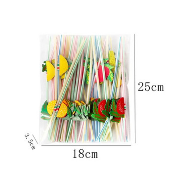 Rainbow Color σε στυλ Χαβάης 3d Fruit Styling Drinking Straw Beverage Straw Pipette Cocktail Straw