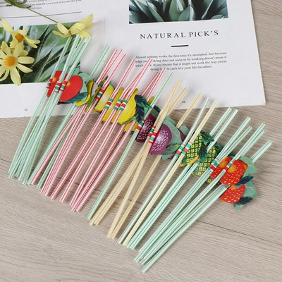 Rainbow Color σε στυλ Χαβάης 3d Fruit Styling Drinking Straw Beverage Straw Pipette Cocktail Straw