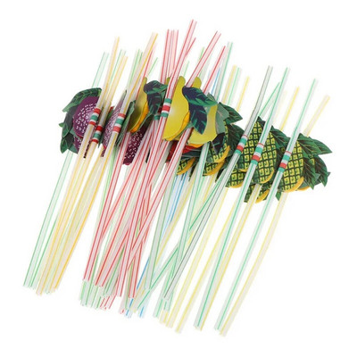 Vaivorykštės spalvos havajietiško stiliaus 3d vaisių stilius geriamasis šiaudų gėrimas šiaudų pipetės kokteilių šiaudeliais