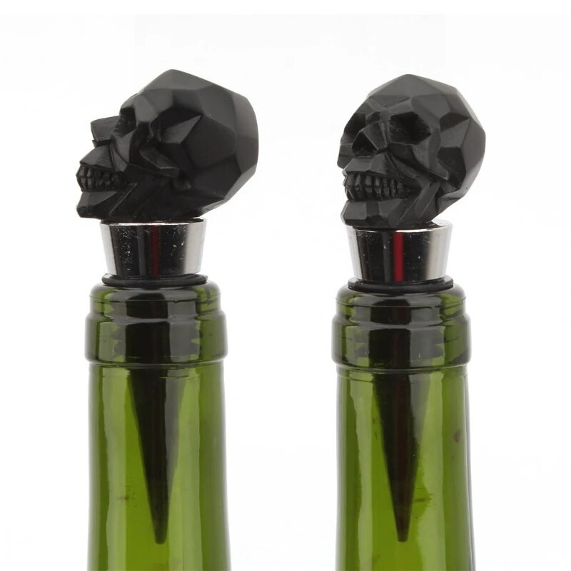 Helovino kaukolės šampano raudonojo vyno butelio kamštis aukštyn kojomis sandariklio kištuko įrankis