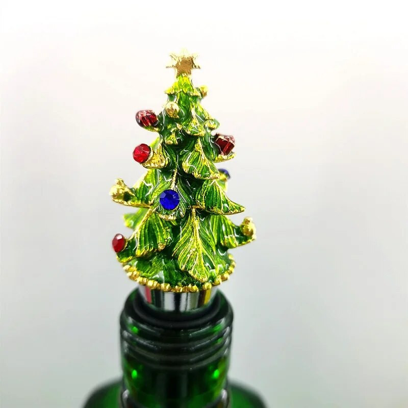 Αξεσουάρ μπαρ Πώματα κρασιού από κράμα Τρισδιάστατα δώρα για πάρτι για χριστουγεννιάτικο δέντρο με πώματα κρασιού Δημιουργικά πώματα για μπουκάλια κρασιού