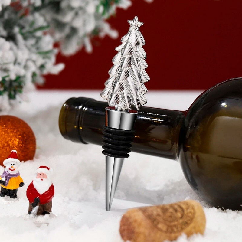 Πώμα κόκκινου κρασιού σε σχήμα χριστουγεννιάτικου δέντρου