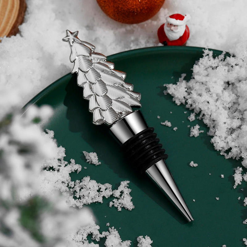 Πώμα κόκκινου κρασιού σε σχήμα χριστουγεννιάτικου δέντρου