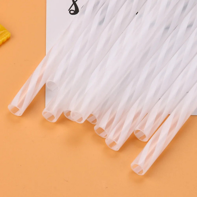 Silikoonist metallist kõrreotsad Dekoratsioon triip peo plastikkõrred Joomine värvilised korduvkasutatavad kõvad värvilised kõrred korduvkasutatavad