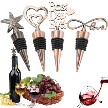 Love Heart Shape,Starfish,Mr&Mrs Πώμα μπουκαλιού κρασιού Επαναχρησιμοποιήσιμο βύσμα από κράμα ψευδαργύρου Keep Wine Fresh For Sweetheart Favors Δώρο γάμου