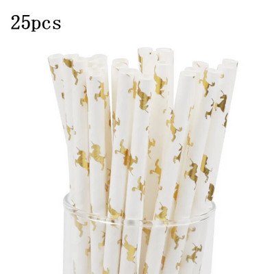 25vnt Geriamasis popierius Šiaudeliai flamingo Šiaudeliai Helovino Kalėdų Dovana Kūdikių Dušo dekoravimui Vakarėlio reikmenys