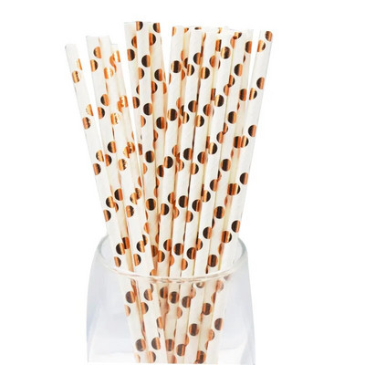 Rožinio aukso popieriniai šiaudeliai gimtadienio vakarėliui, kompostuojami biologiškai skaidūs geriamojo popieriaus šiaudeliai, ekologiški, perdirbami kokteiliams