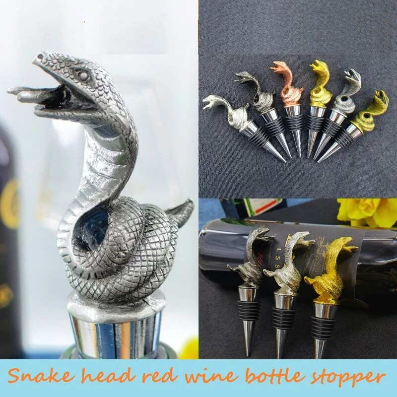 Anotacija Kūrybinis gyvatės vyno kamštis Cinko lydinio vyno butelis Laikyti šviežią kamštelį Baras Įrankiai Dekoracijos Vyno burna