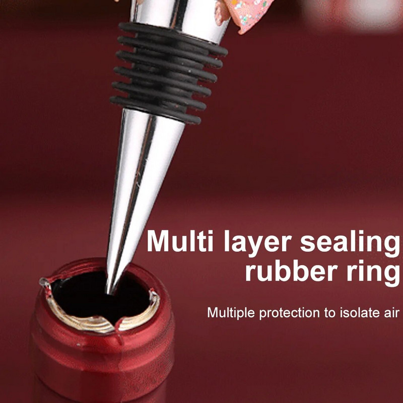 Roostevabast terasest veini- ja joogipudeli kork, südamekujuline korduvkasutatav šampanjasäästja, 2tk