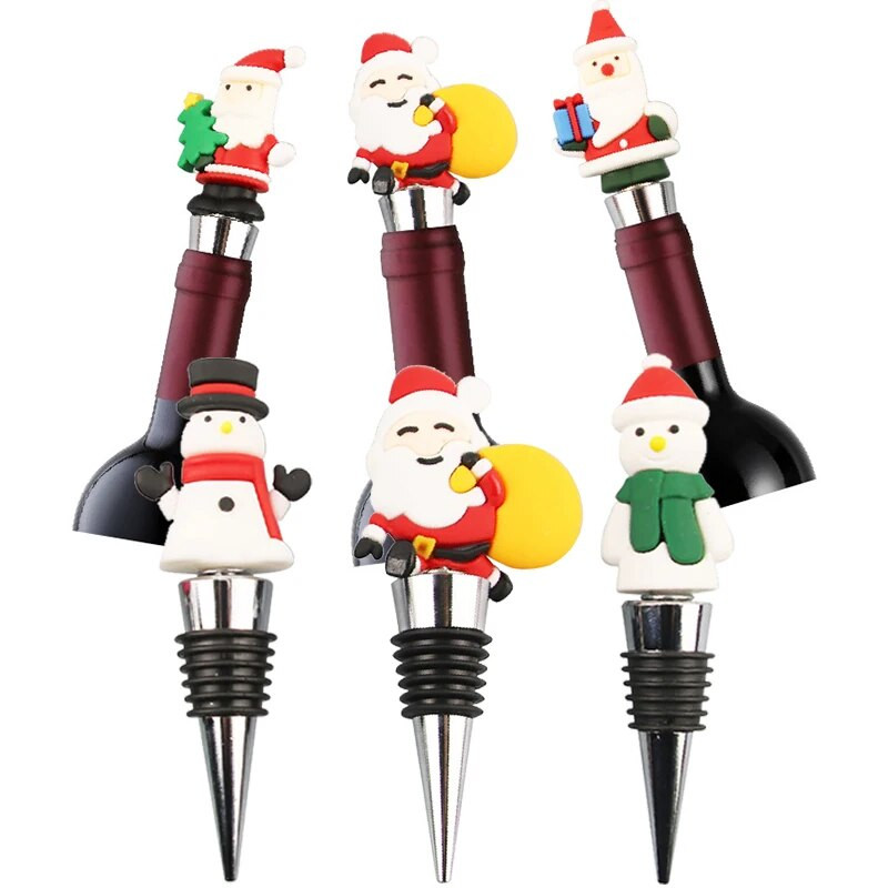 1PC Ziemassvētku sērija Vīna aizbāžņu bārs ballītes dekorēšanai sniegavīra forma Svaigi saglabājas vīna šampanieša aizbāžņu stieņa piederumi