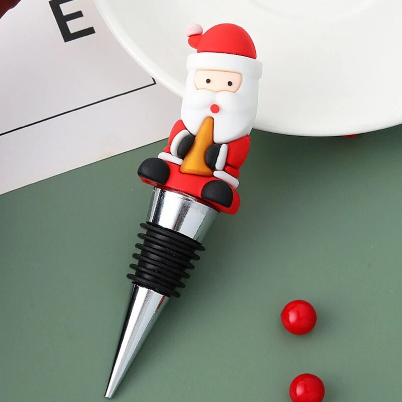 1PC Ziemassvētku sērija Vīna aizbāžņu bārs ballītes dekorēšanai sniegavīra forma Svaigi saglabājas vīna šampanieša aizbāžņu stieņa piederumi