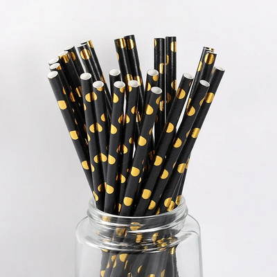 25 vnt. Nauji biologiškai skaidūs vienkartiniai popieriniai šiaudiniai gimtadienio ir vestuvių reikmenys vienkartiniai stalo reikmenys