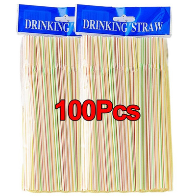 300 tk värvilised ühekordsed kõrred Köök Paindlik plastikkõrs piima tee mahla kokteilipeo baari tarvikud Joogikõrred