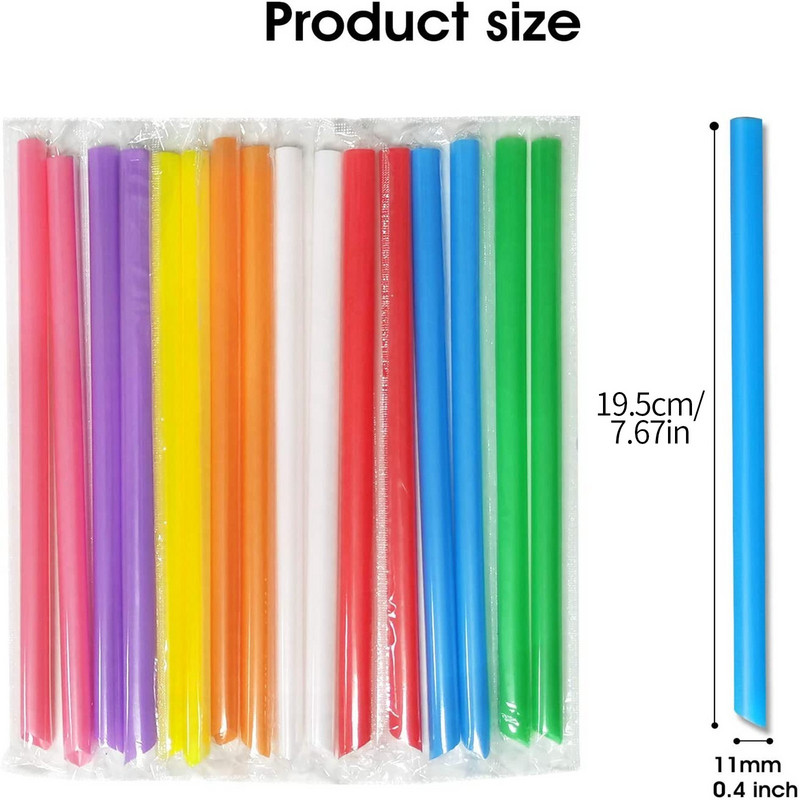 100-osalised plastist kõrred ühekordselt kasutatavad smuutikõrred sobivad pärlipiima teejookide jaoks