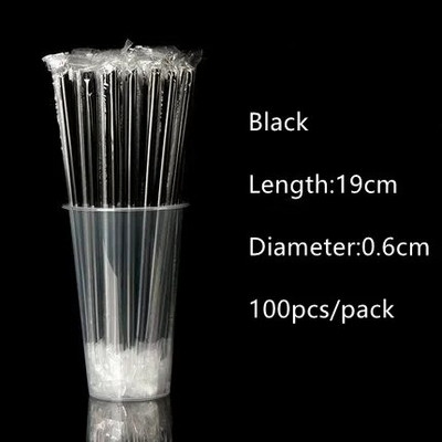 100 vnt. 7,48 colio arbatos gėrimų šiaudeliai, atskirai suvynioti PP kelių spalvų geriamieji šiaudeliai Stori gėrimų indų baro priedai