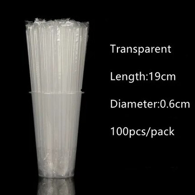 100 vnt. 7,48 colio arbatos gėrimų šiaudeliai, atskirai suvynioti PP kelių spalvų geriamieji šiaudeliai Stori gėrimų indų baro priedai