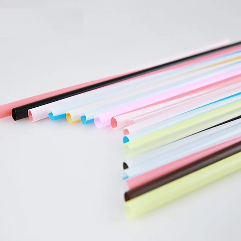 100 vnt. 7,48 colio arbatos gėrimų šiaudeliai, atskirai suvynioti PP kelių spalvų geriamieji šiaudeliai Stori gėrimų indų baro priedai