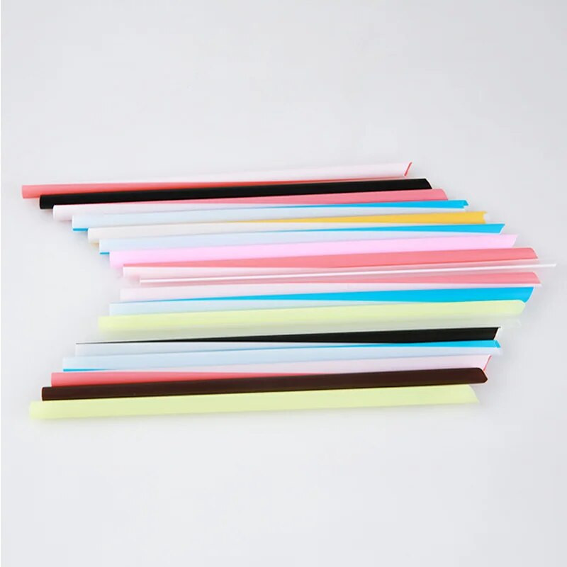 100 vnt. 7,48 colio arbatos gėrimų šiaudeliai, atskirai suvynioti PP kelių spalvų geriamieji šiaudeliai Stori gėrimų indų baro priedai