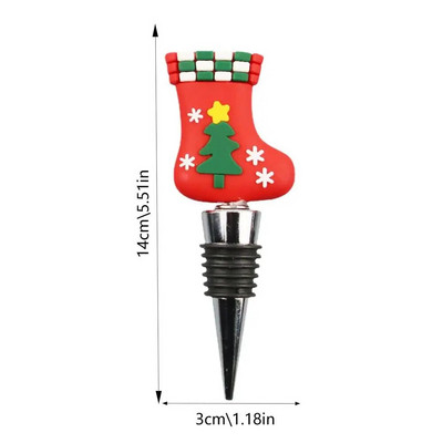 Χριστουγεννιάτικο πώμα κρασιού Σφραγισμένο πώμα σπιτιού Διακοσμητικά εργαλεία μπαρ Χριστουγεννιάτικο δεντρόσπιτο κάλτσες Κάλτσα κρασιού Corker για οικοδεσπότες