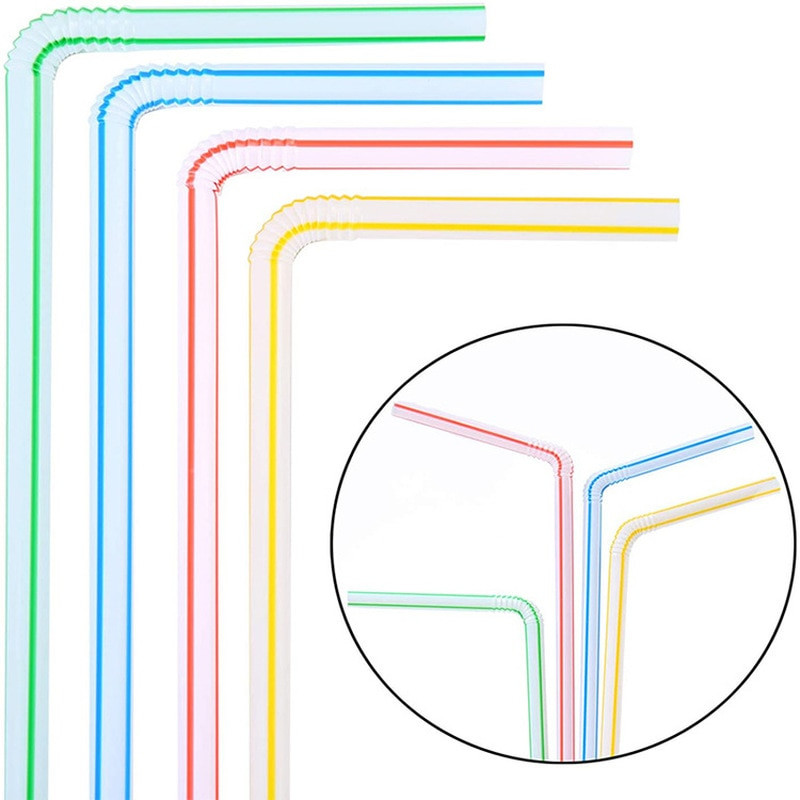 50/100 vnt gėrimų šiaudeliai įvairiaspalviai dryžuoti alkūniniai vaivorykštiniai šiaudeliai buities vakarėlio gimtadienio šventei vakarėlio reikmenys