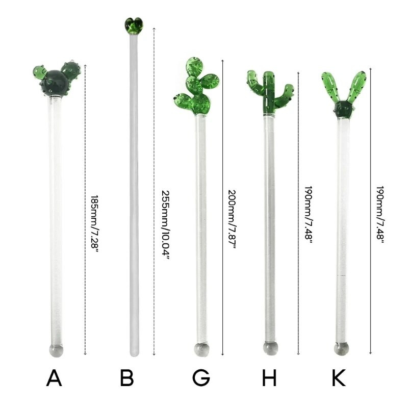 Coffee Stir Sticks Glass Cute Cactus Shape Swizzle Sticks Holiday Stir Sticks Επαναχρησιμοποιήσιμα αναδευτήρια ποτών αναδευτήρα για ροφήματα καφέ
