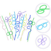 12 τεμ. προμήθειες για πάρτι γενεθλίων Σγουρά καλαμάκια Μοναδική παραλία ποτού Creative The Pet Novelty Παιδί μιας χρήσης