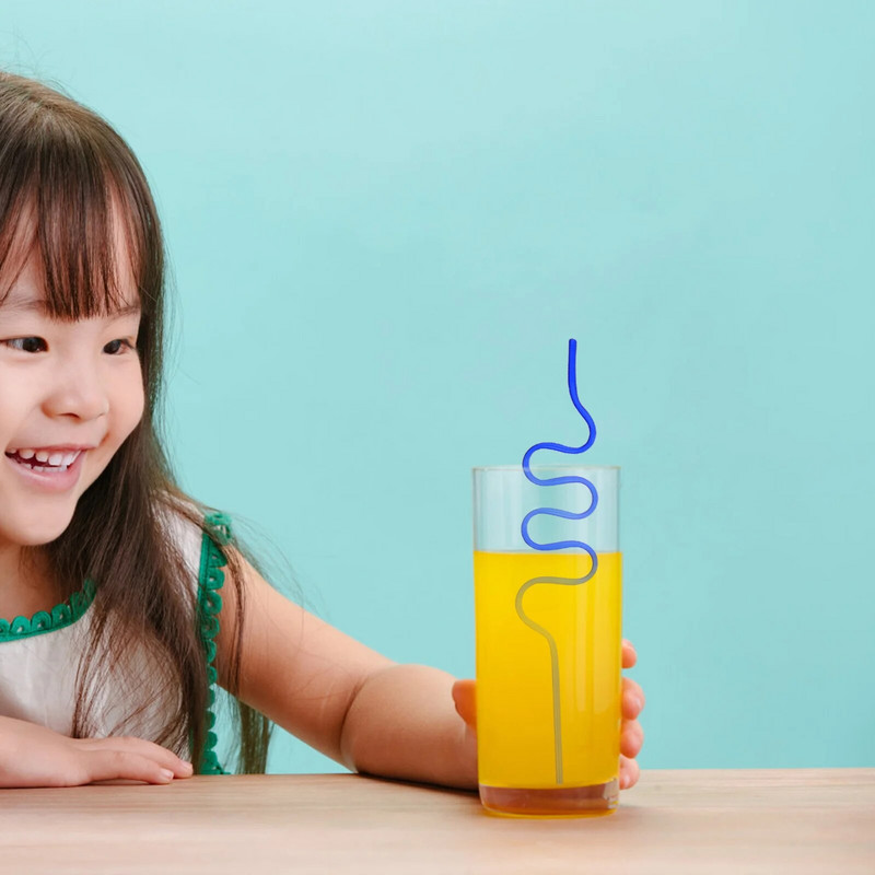 12 τεμ. προμήθειες για πάρτι γενεθλίων Σγουρά καλαμάκια Μοναδική παραλία ποτού Creative The Pet Novelty Παιδί μιας χρήσης