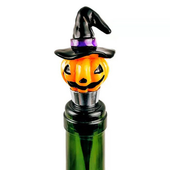 1 τεμάχιο Halloween Pumpkin Skull Ghost Πώμα μπουκαλιού σιλικόνης Επαναχρησιμοποιούμενο Σφραγισμένο σε κενό σκούπα Πώμα κρασιού Αξεσουάρ Μπαρ Διακόσμηση κρασιού