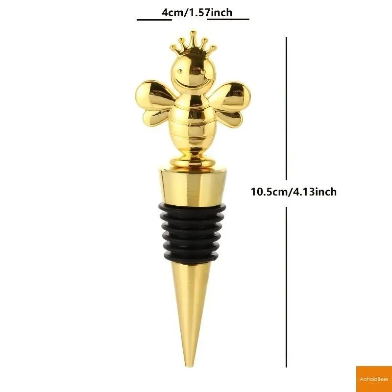 Baro dekoravimo įrankiai Little Bee Shape vyno butelio kamštis Šviežiai išsilaikantys kamštiniai vyno kamščiai Cinko lydinio vakarėlio dovanos svečiams