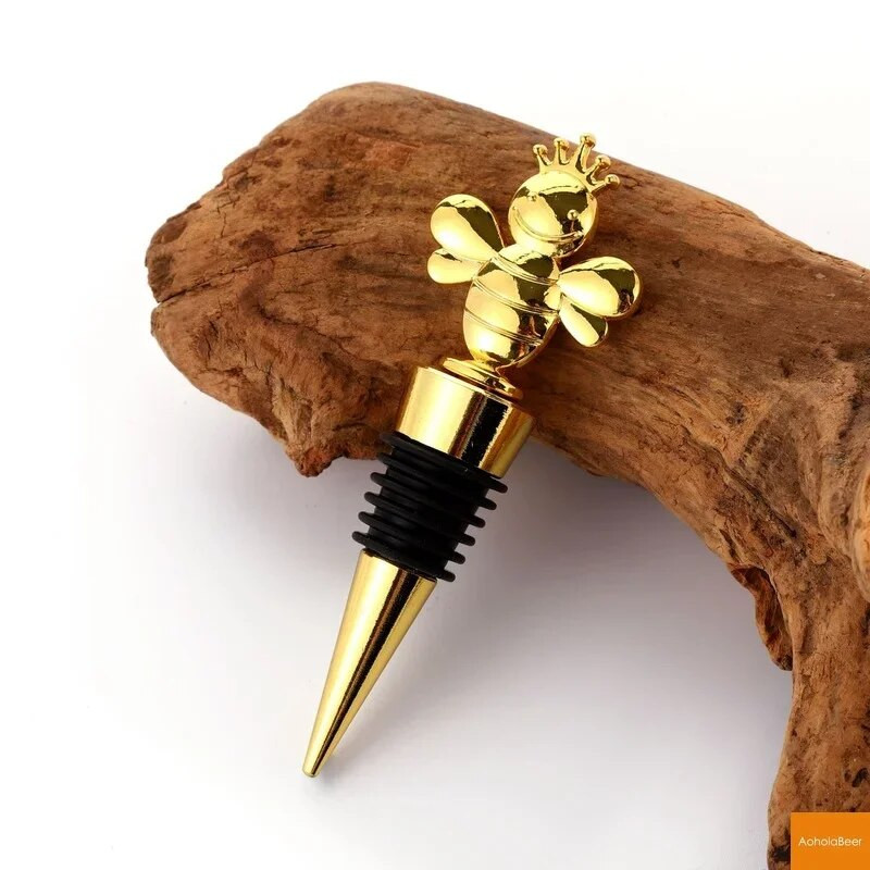 Baro dekoravimo įrankiai Little Bee Shape vyno butelio kamštis Šviežiai išsilaikantys kamštiniai vyno kamščiai Cinko lydinio vakarėlio dovanos svečiams
