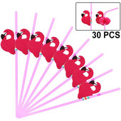 30 τεμ. Καλαμάκια για ποτό Flamingo Καλαμάκια μιας χρήσης Χαριτωμένα καλαμάκια για ποτό κοκτέιλ Χαβάη Παραλία Πισίνα Τροπική διακόσμηση για πάρτι γενεθλίων Καλαμάκι