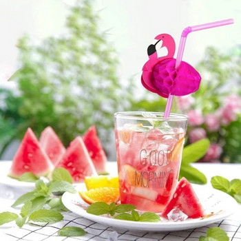 30 бр. Фламинго сламки за пиене за еднократна употреба Сладки сламки за коктейлни напитки Hawaii Beach Pool Тропическа сламка за украса за рожден ден