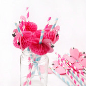 Rožinis popierius Flamingo šiaudeliai Havajų vakarėlio papuošimai Gimtadienio vestuvių popieriniai gėrimo šiaudeliai Paplūdimio vasaros Aloha vakarėlio reikmenys