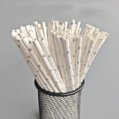 25 vnt. vienkartinis spalvotas popierius šiaudinis vakarėlio dekoravimas sultys gėrimas pienas arbata šiaudų batonėlių priedai Vestuvių vakarėlio priedai