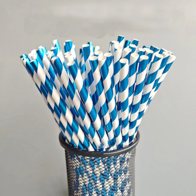 25 vnt. vienkartinis spalvotas popierius šiaudinis vakarėlio dekoravimas sultys gėrimas pienas arbata šiaudų batonėlių priedai Vestuvių vakarėlio priedai