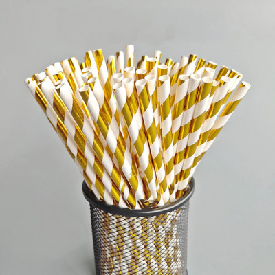 25 vnt. vienkartinis spalvotas popierius šiaudinis vakarėlio dekoravimas sultys gėrimas pienas arbata šiaudų batonėlių priedai Vestuvių vakarėlio priedai