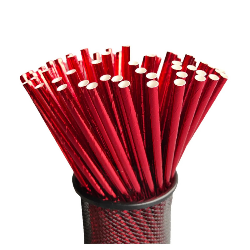 25 vnt. vienkartinis spalvotas popierius šiaudinis vakarėlio dekoravimas sultys gėrimas pienas arbata šiaudų batonėlių priedai Vestuvių vakarėlio priedai