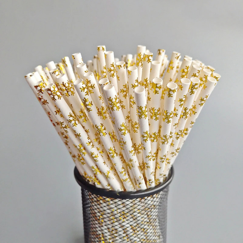 25 vnt. vienkartinis spalvotas popierius šiaudinis vakarėlio dekoravimas sultys gėrimas pienas arbata šiaudų batonėlių priedai Vestuvių vakarėlio priedai