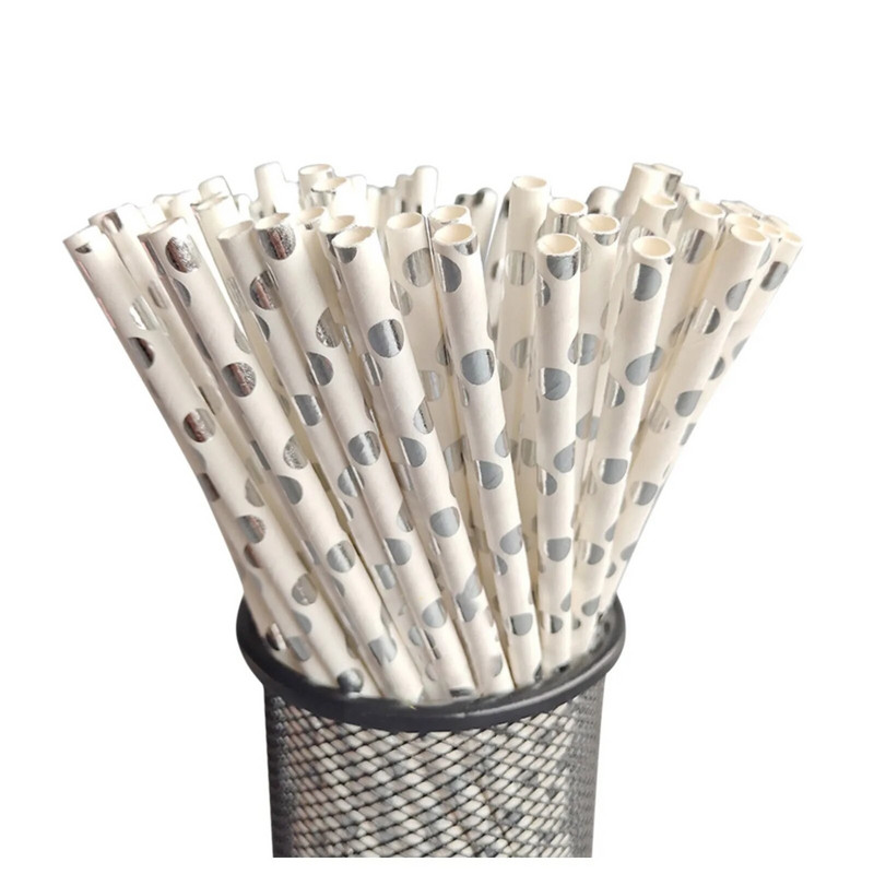 25 vnt. vienkartinis spalvotas popierius šiaudinis vakarėlio dekoravimas sultys gėrimas pienas arbata šiaudų batonėlių priedai Vestuvių vakarėlio priedai