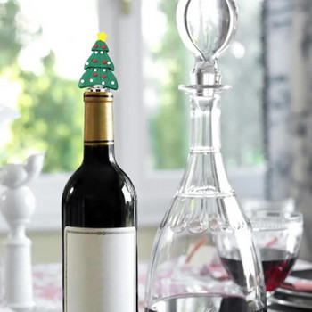 Χριστουγεννιάτικο πώμα κρασιού Ανθεκτικό πώμα με κλειδαριά αέρα Πώμα φιάλης επαναχρησιμοποιήσιμο σφραγιστικό μπουκαλιού φελλού μακράς διαρκείας Αξεσουάρ εργαλείων στεγανοποίησης PVC