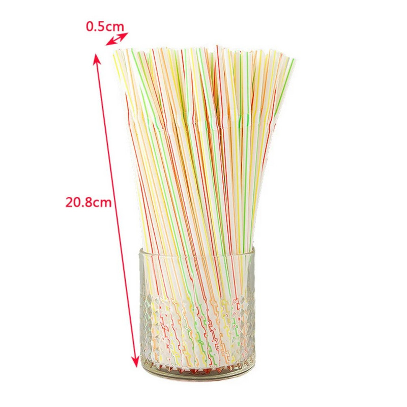 100 τμχ Πλαστικά καλαμάκια μιας χρήσης Πολύχρωμα εύκαμπτα καλαμάκια για ποτό και γάλα για κοκτέιλ τσαγιού Gadgets γαμήλια πάρτι Αξεσουάρ κουζίνας