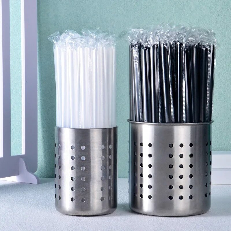 100 vnt. daugiaspalvių vienkartinių šiaudelių, atskirai suvynioti dideli gėrimo šiaudeliai Platūs pieno arbatos kokteilių sultys gėrimų plastikiniai šiaudeliai