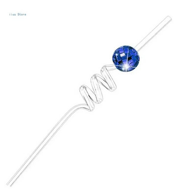 12 komada zrcalnih disko kuglica Slamke za diskoteke iz 70-ih Ukrasne slamke za zabave