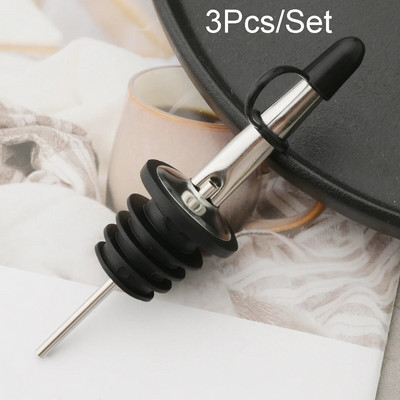 3 vnt / rinkinys nerūdijančio plieno vyno kamštis alkoholio gėrimo snapeliai butelių dozatorius Vyno butelio kamštis su dangteliu vakarėlio baro priedais