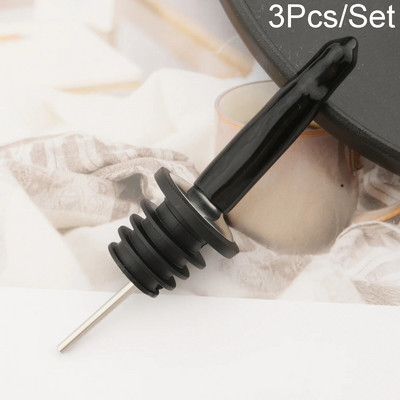 3 vnt / rinkinys nerūdijančio plieno vyno kamštis alkoholio gėrimo snapeliai butelių dozatorius Vyno butelio kamštis su dangteliu vakarėlio baro priedais