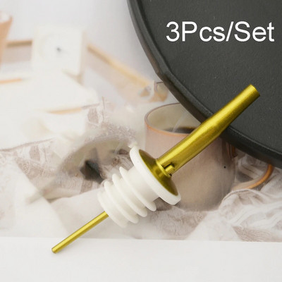 3 vnt / rinkinys nerūdijančio plieno vyno kamštis alkoholio gėrimo snapeliai butelių dozatorius Vyno butelio kamštis su dangteliu vakarėlio baro priedais