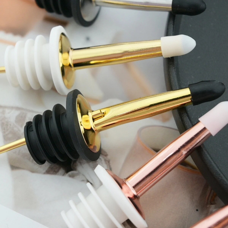 3 vnt / rinkinys nerūdijančio plieno vyno kamštis alkoholio gėrimo snapeliai butelių dozatorius Vyno butelio kamštis su dangteliu vakarėlio baro priedais